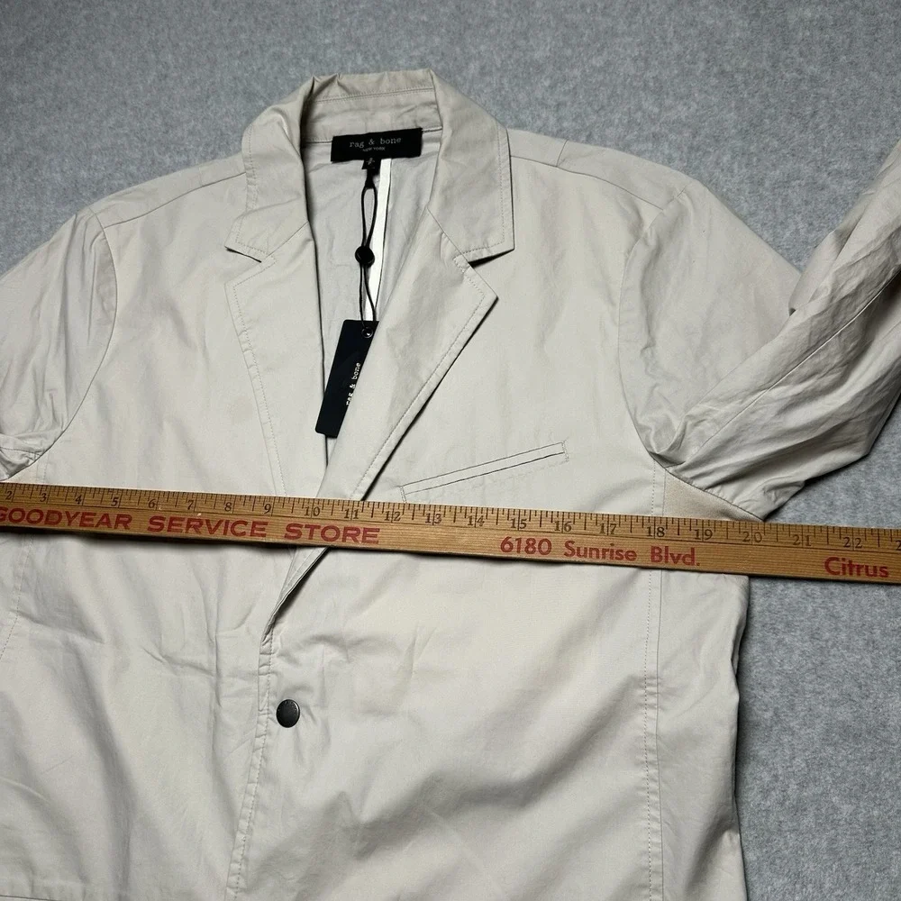 Rag & Bone Mens 365 Paper Cotton Blazer Light Grey MBW23S4117LPML SMALL New $495
